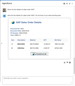 SAP Sales Order Details in Agentforce