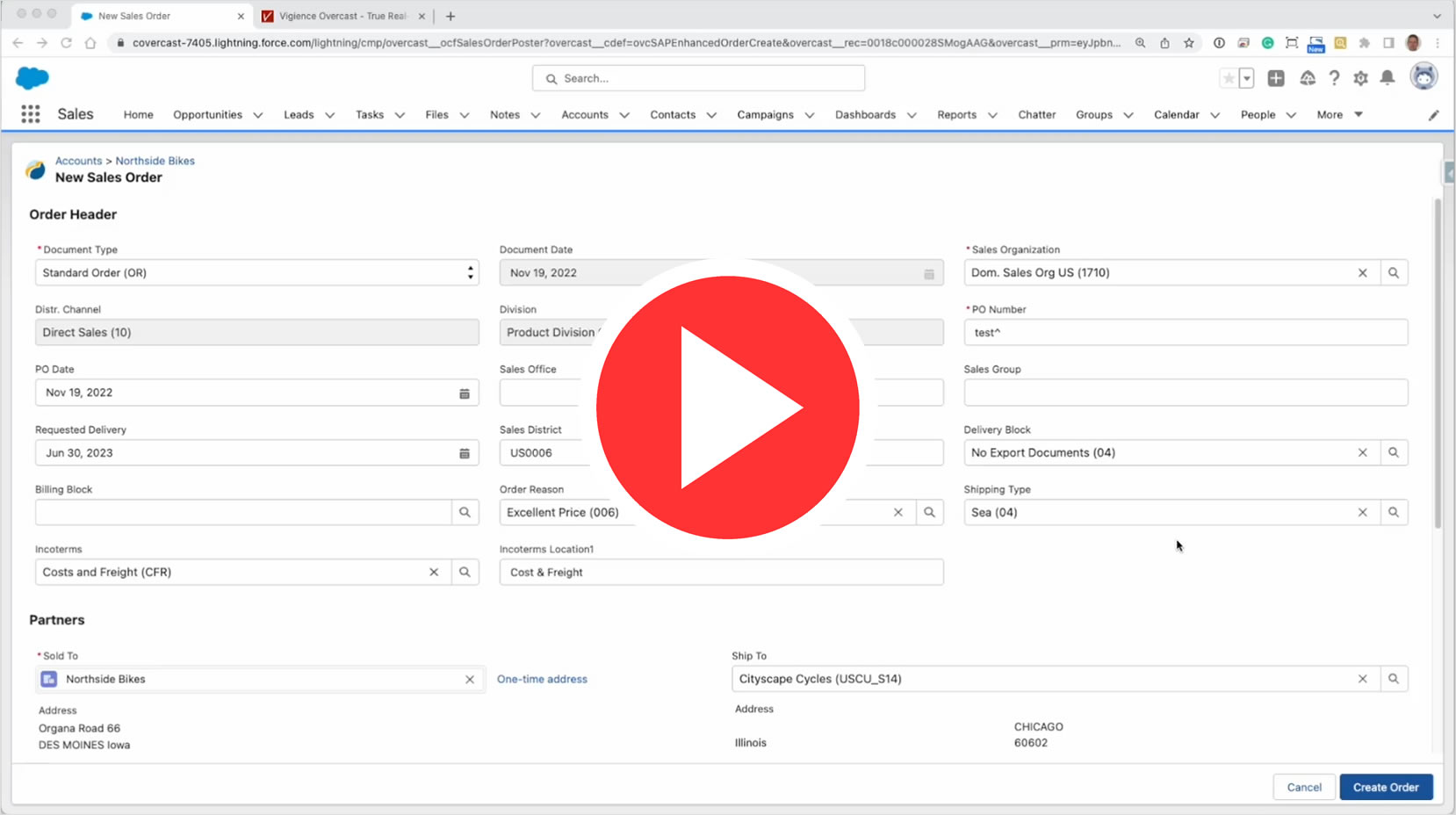 Demo of the bulk entry feature of the Enhanced SAP Sales Order Management